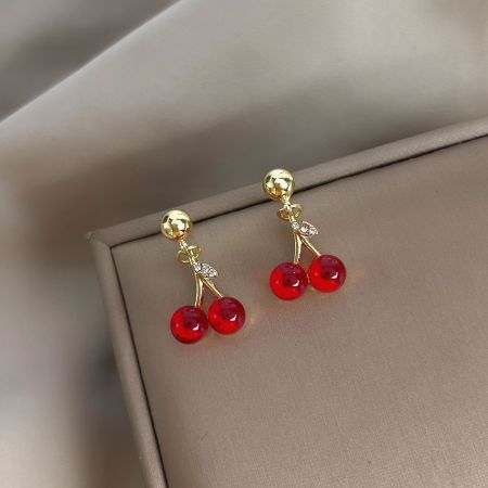 Cherry Stud Korean Style Earrings-1001
