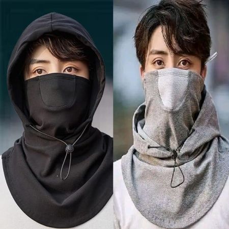 1 Pis Black & 1 Pis Gray Winter Cap with Mask