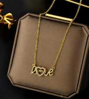 18k Gold Plated Full Love Necklace-406