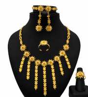Dubai 24K Gold Plated 4Pcs Necklace Set-313