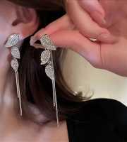 Long Tassel Zircon Party Earring-116