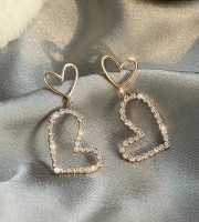 Heart Dangle Zircon Party Earrings-117