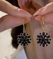 Double Layer Black Hollow Earrings-128