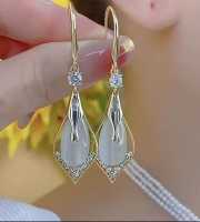 Zircon Cats Eye Earrings-129