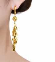 Golden Leaf Cascade Drop Earrings -153
