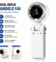 Rechargeable Handheld Turbo Fan with Digital Display